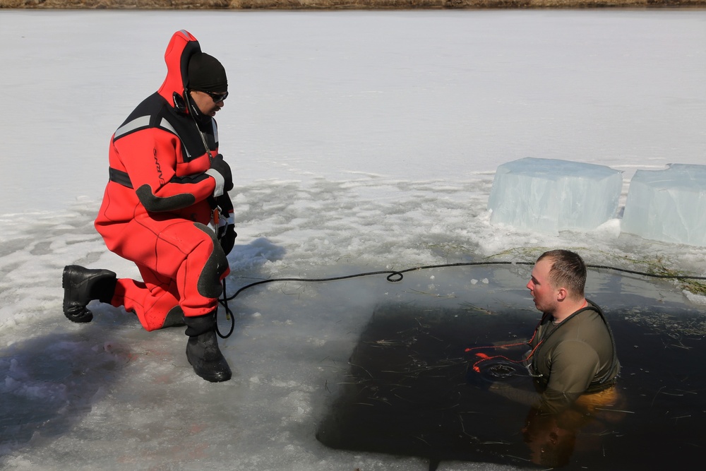 Cold-Weather Operations Course 18-06 students complete cold-water immersion training at Fort McCoy