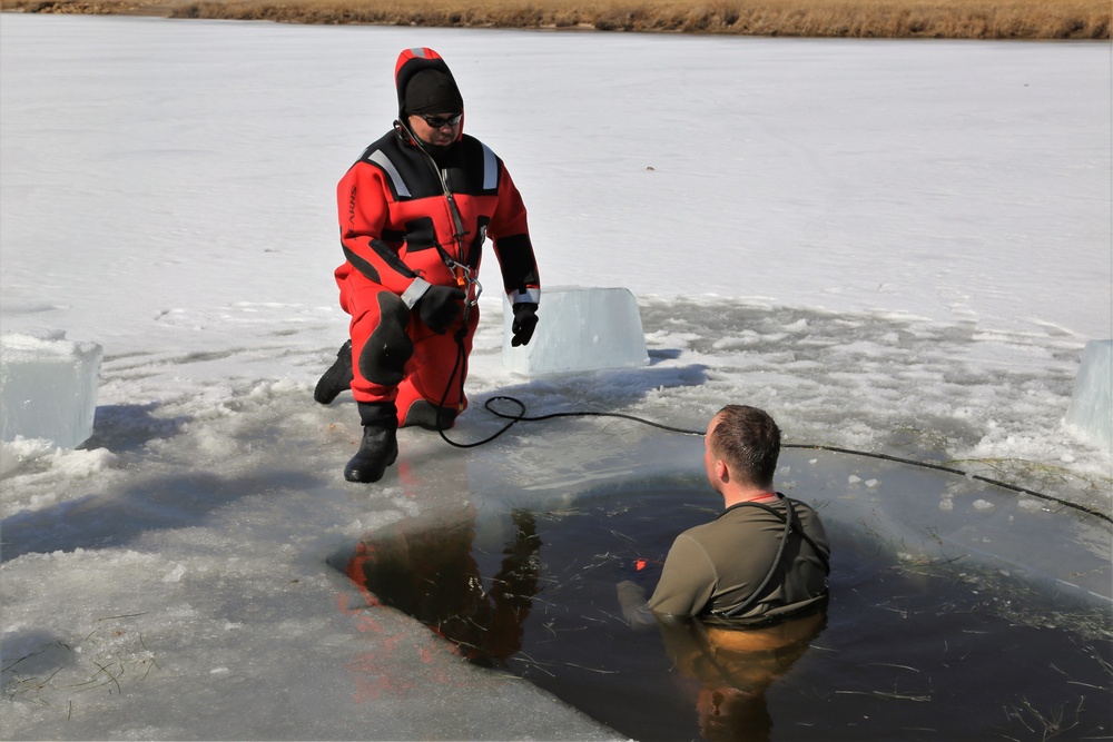 Cold-Weather Operations Course 18-06 students complete cold-water immersion training at Fort McCoy