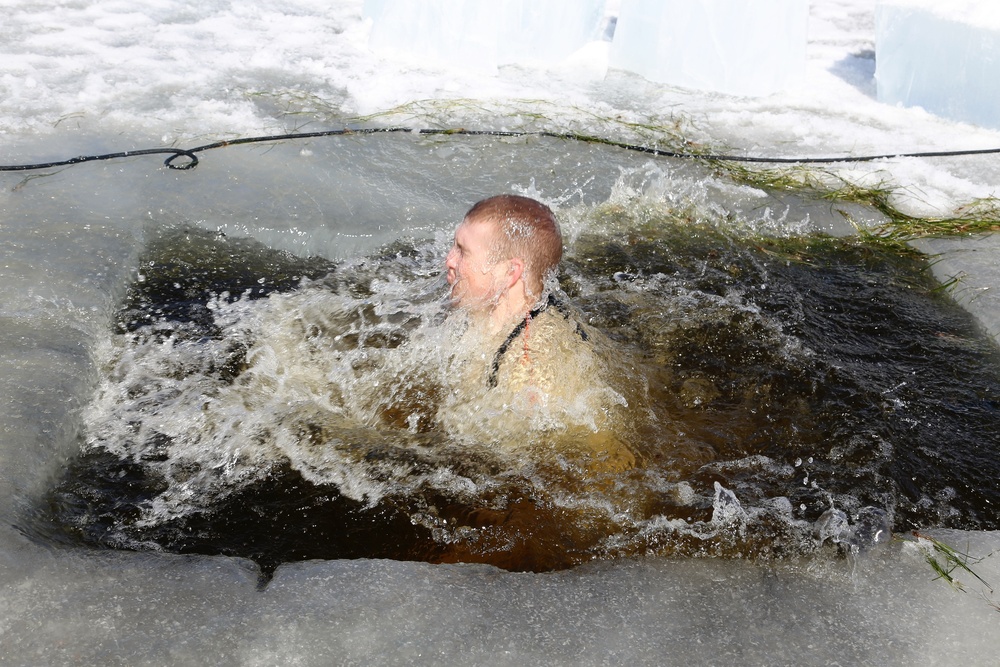 Cold-Weather Operations Course 18-06 students complete cold-water immersion training at Fort McCoy