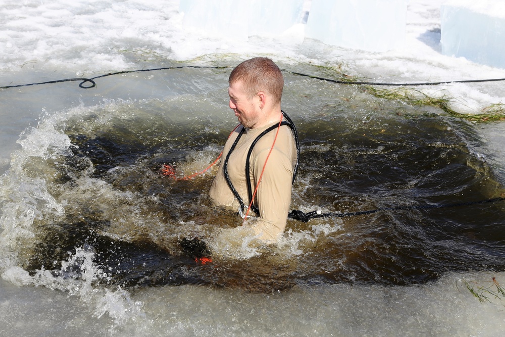 Cold-Weather Operations Course 18-06 students complete cold-water immersion training at Fort McCoy