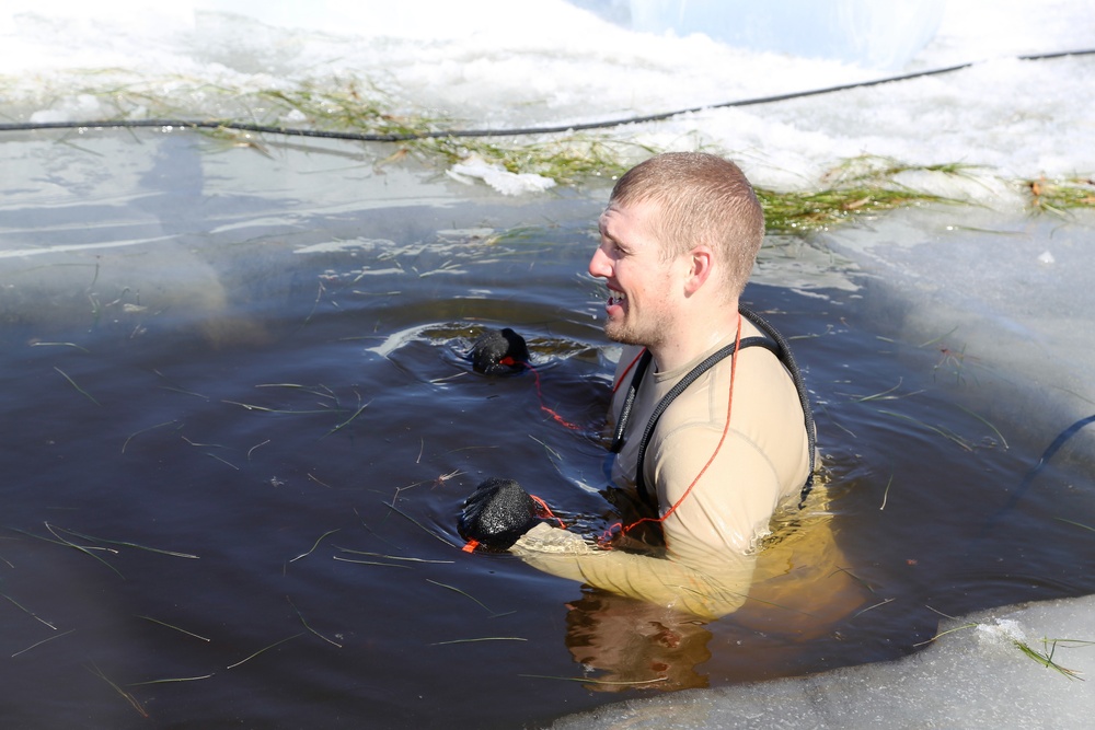 Cold-Weather Operations Course 18-06 students complete cold-water immersion training at Fort McCoy