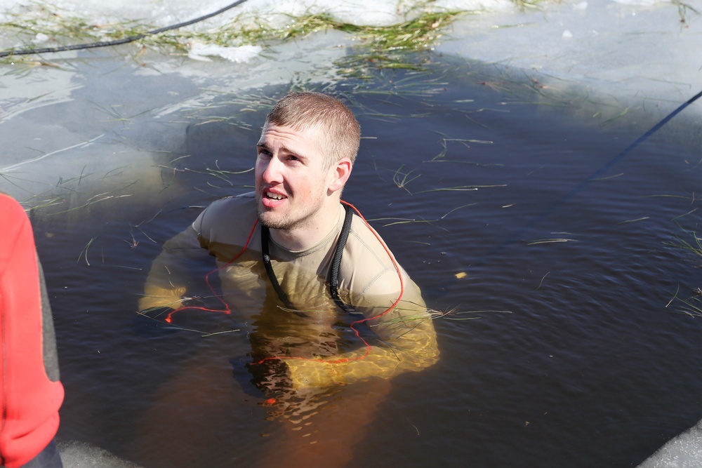 Cold-Weather Operations Course 18-06 students complete cold-water immersion training at Fort McCoy