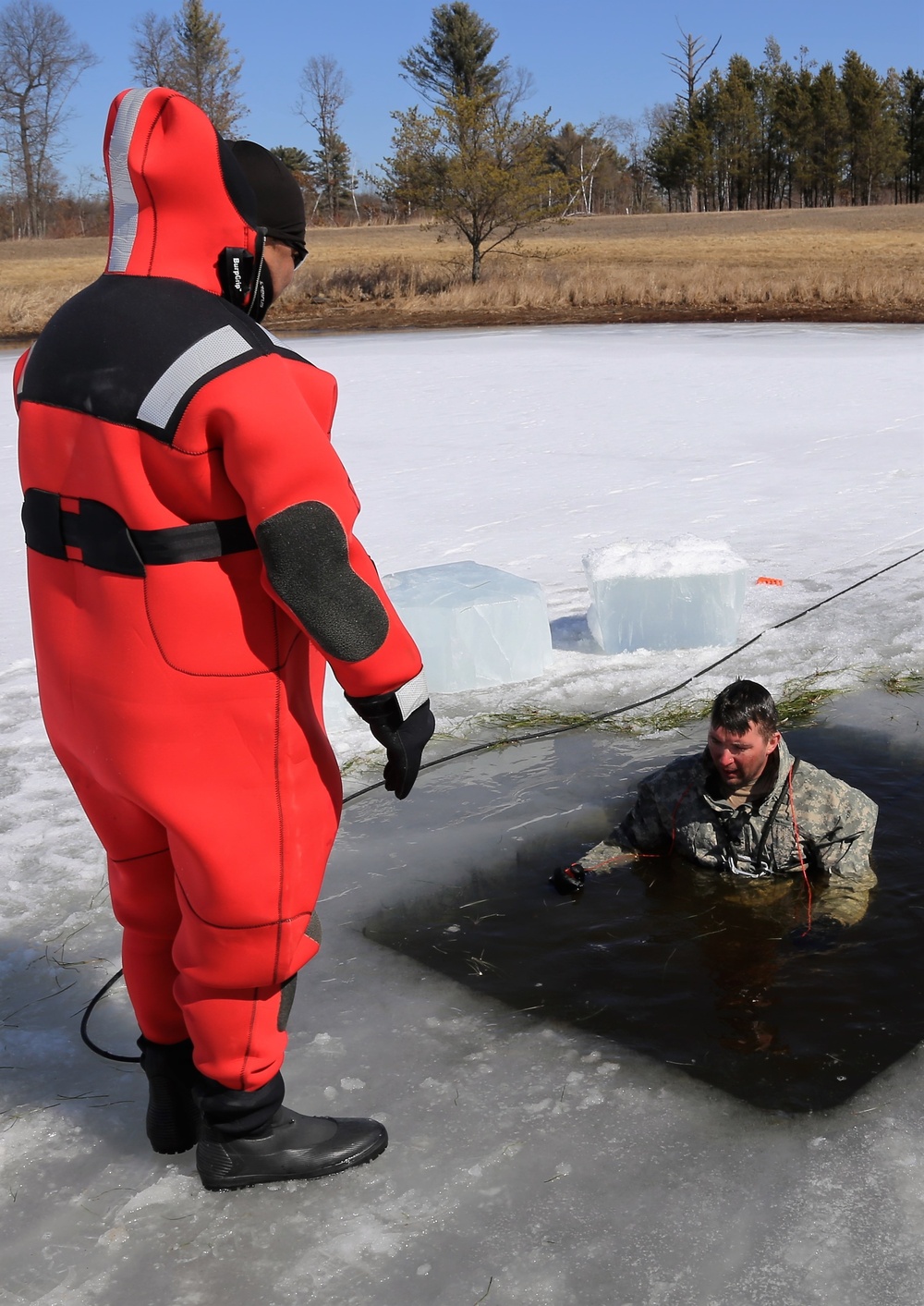 Cold-Weather Operations Course 18-06 students complete cold-water immersion training at Fort McCoy