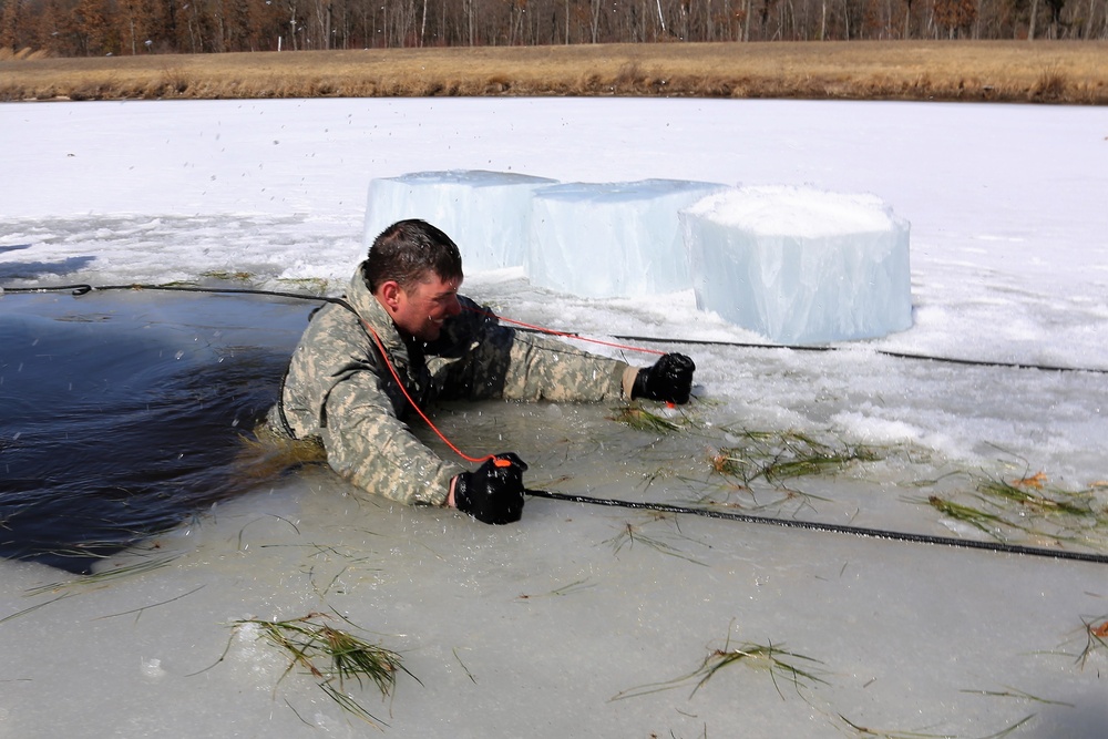 Cold-Weather Operations Course 18-06 students complete cold-water immersion training at Fort McCoy