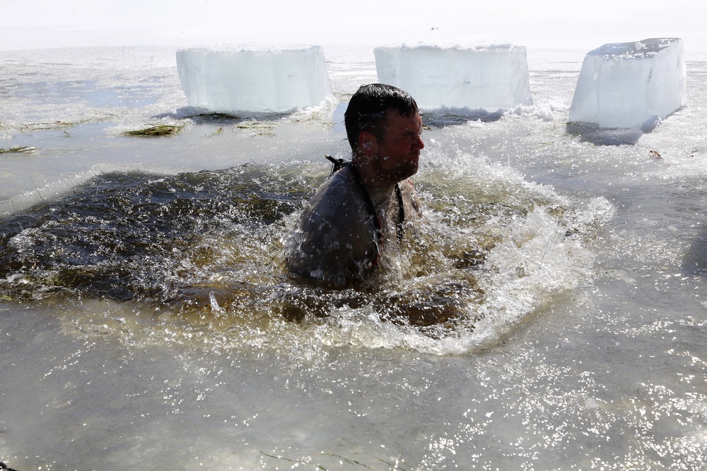 Cold-Weather Operations Course 18-06 students complete cold-water immersion training at Fort McCoy