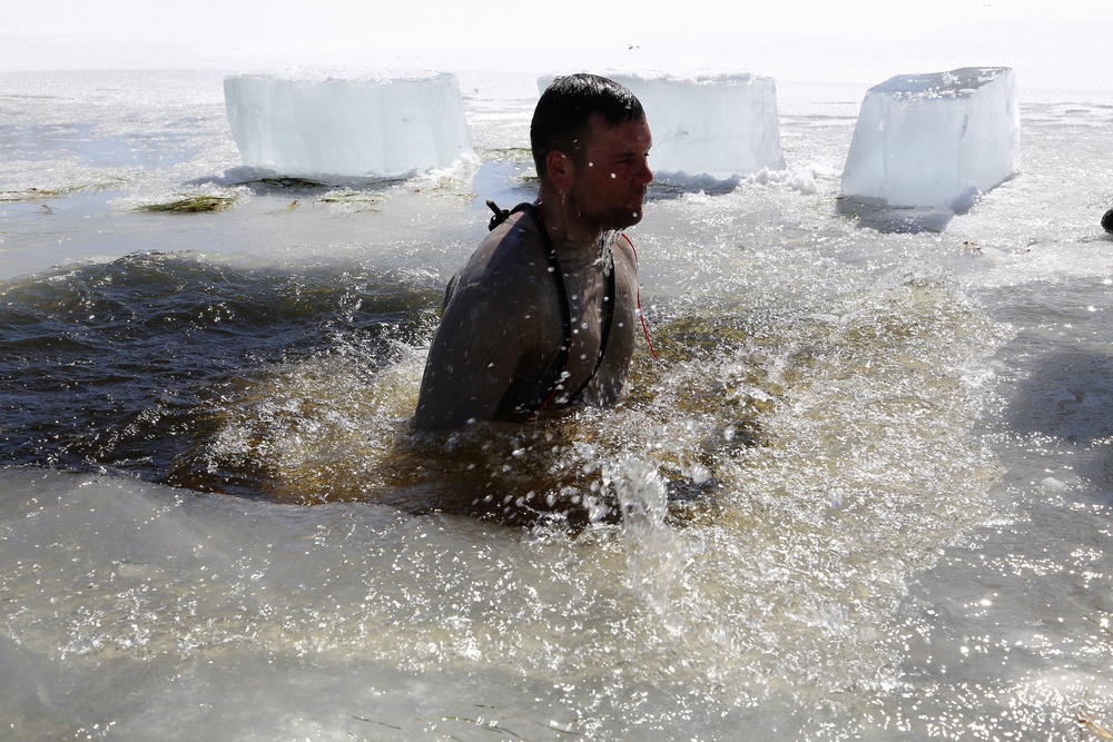 Cold-Weather Operations Course 18-06 students complete cold-water immersion training at Fort McCoy