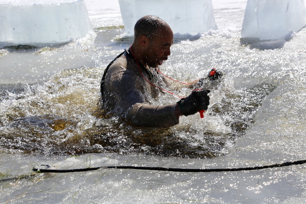 Cold-Weather Operations Course 18-06 students complete cold-water immersion training at Fort McCoy