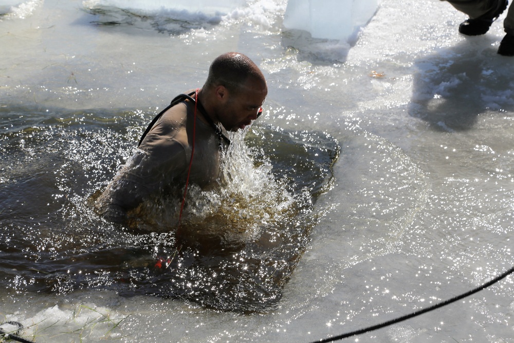 Cold-Weather Operations Course 18-06 students complete cold-water immersion training at Fort McCoy