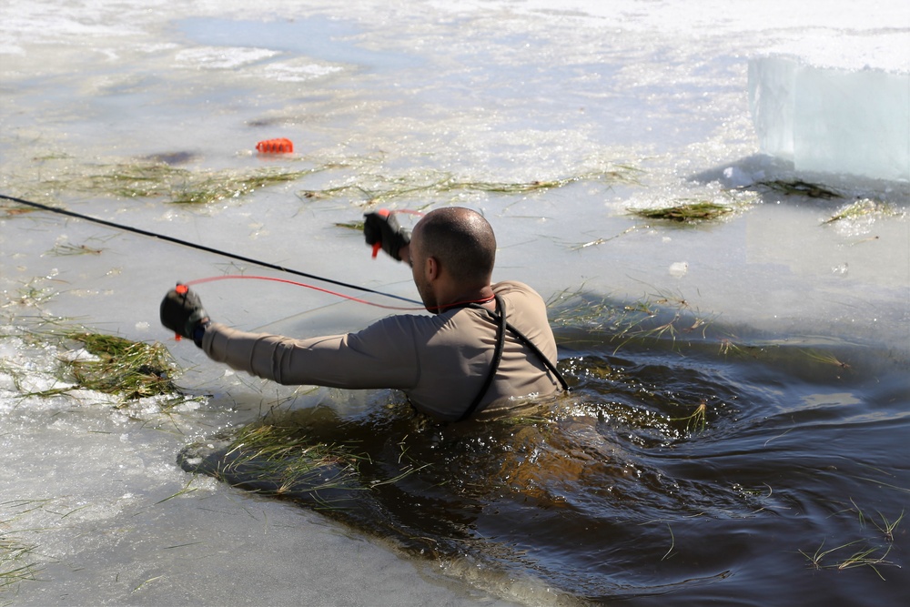 Cold-Weather Operations Course 18-06 students complete cold-water immersion training at Fort McCoy