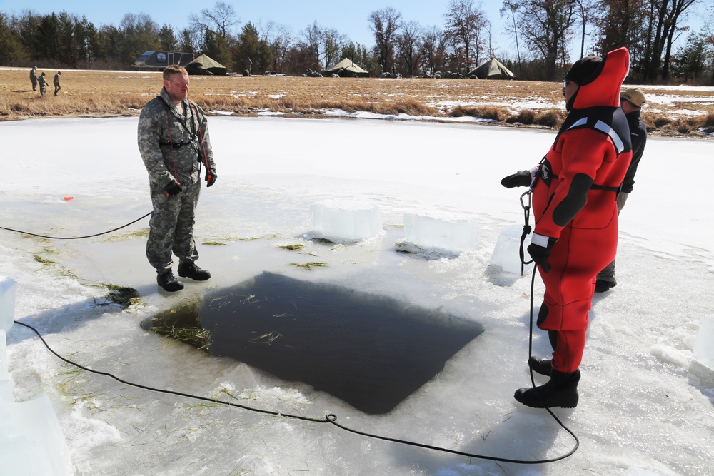 Cold-Weather Operations Course 18-06 students complete cold-water immersion training at Fort McCoy