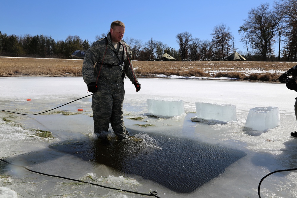 Cold-Weather Operations Course 18-06 students complete cold-water immersion training at Fort McCoy