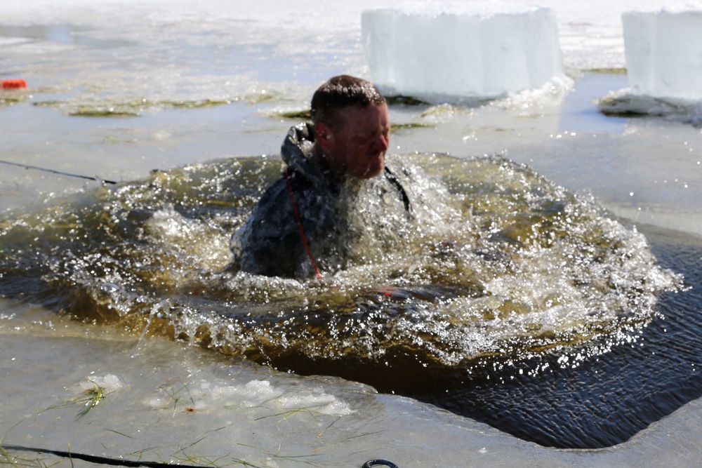 Cold-Weather Operations Course 18-06 students complete cold-water immersion training at Fort McCoy