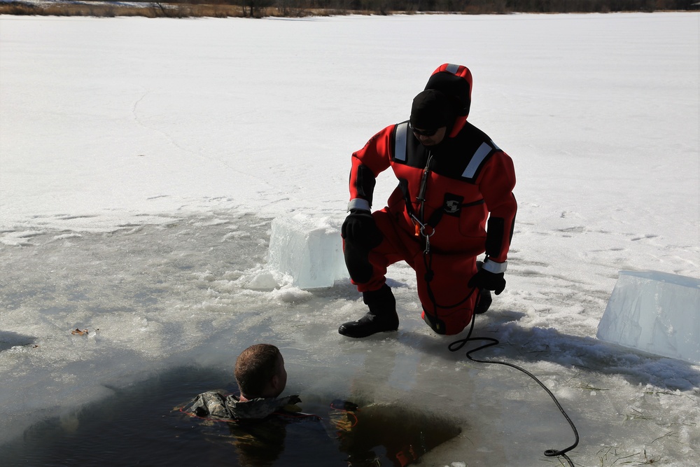 Cold-Weather Operations Course 18-06 students complete cold-water immersion training at Fort McCoy