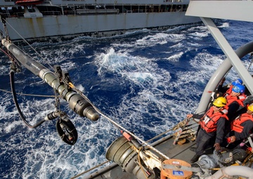 USS Mustin (DDG 89) conducts a replenishment-at-sea with USNS Walter S. Diehl (T-AO-193)