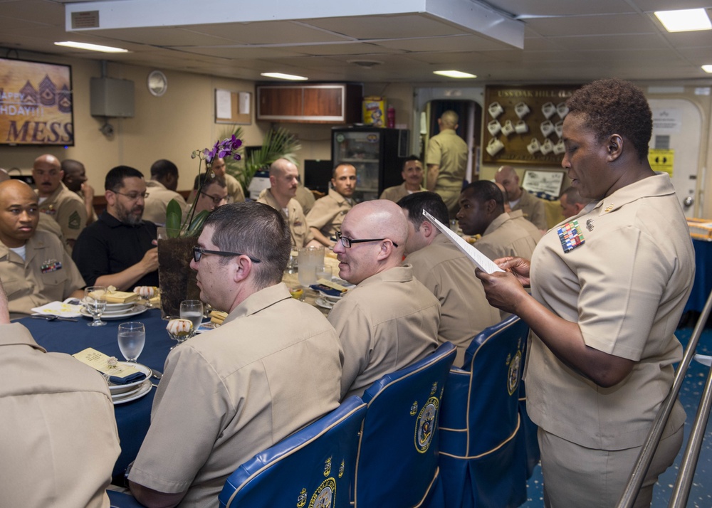 USS Oak Hill (LSD 51) celebrates chiefs' birthday