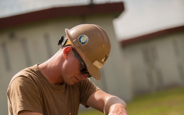 Seabees build MOH HM3 Bush Battle Aid Station to help Marines prepare for CCU 2.0