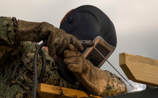 Seabees build MOH HM3 Bush Battle Aid Station to help Marines prepare for CCU 2.0