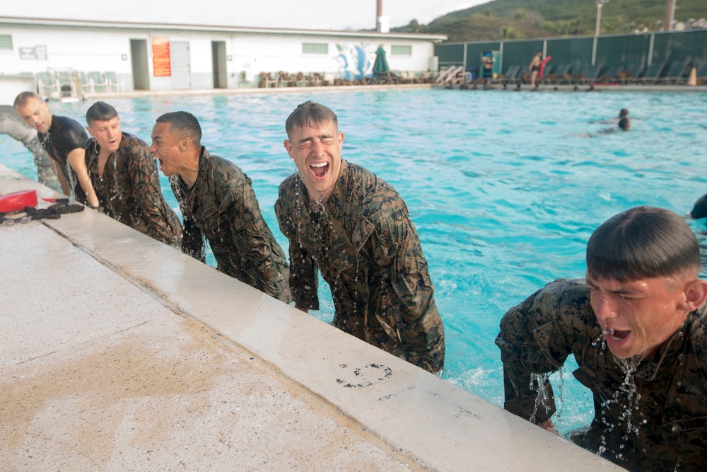 Amphibious Combat: U.S. Marines grapple in MCBH pool