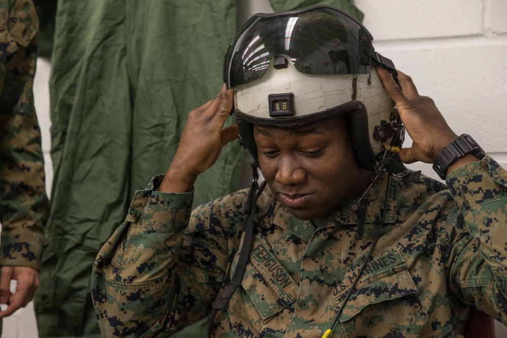 CBRN Marine Undergo Aircraft Equipment Training