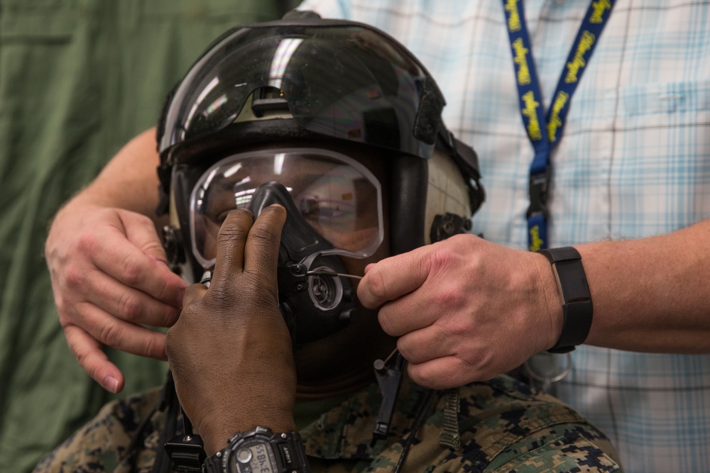 CBRN Marine Undergo Aircraft Equipment Training