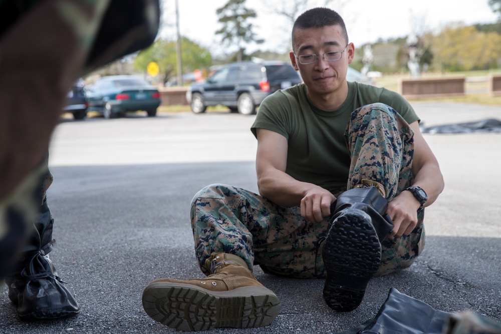 VMA-542 Marines Participate In A Decontamination Drill