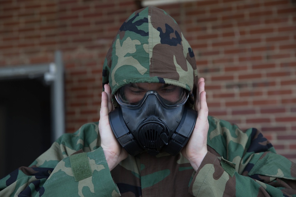 VMA-542 Marines Participate In A Decontamination Drill