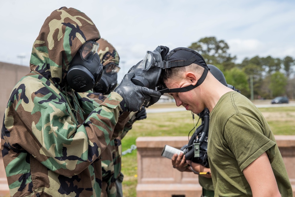 VMA-542 Marines Participate In A Decontamination Drill