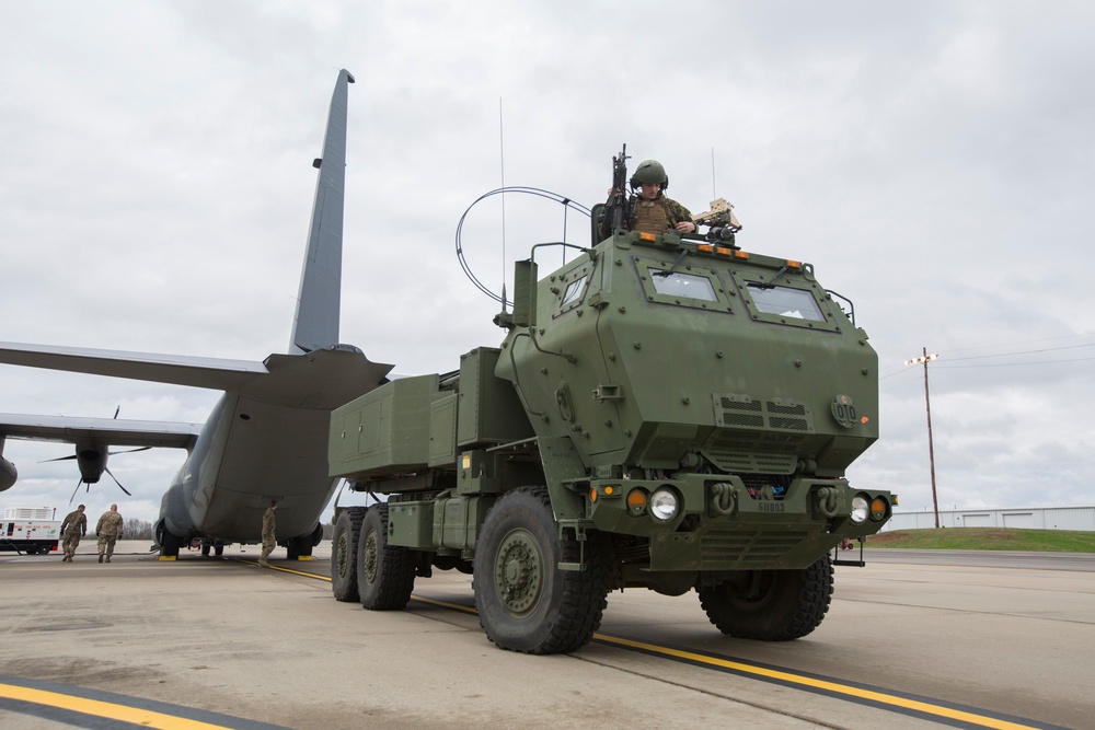 Marines with 2/14 conduct a live-fire HIMARS raid