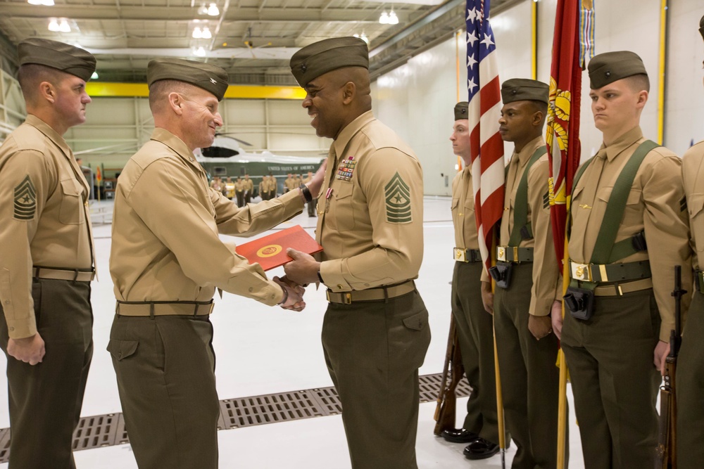 HMX-1 Relief and Appointment  - Sgt. Maj. Lee to Sgt. Maj. Cox