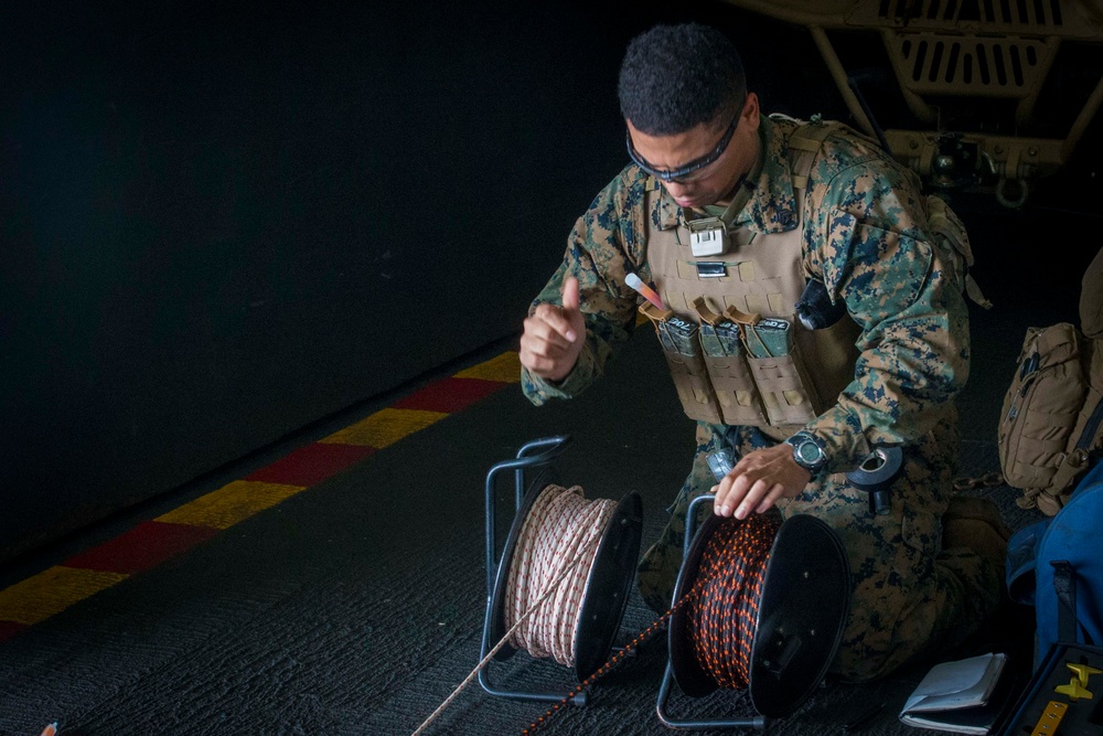 31st MEU EOD technicians practice IED sweep