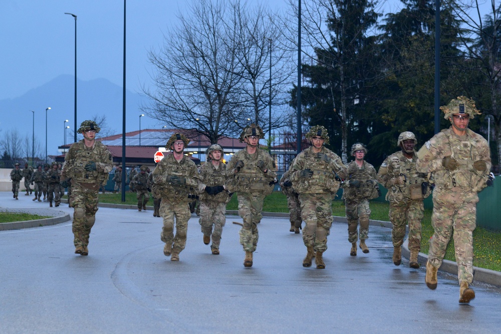 Battalion level PT of Caserma Del Din Vicenza April 4, 2018