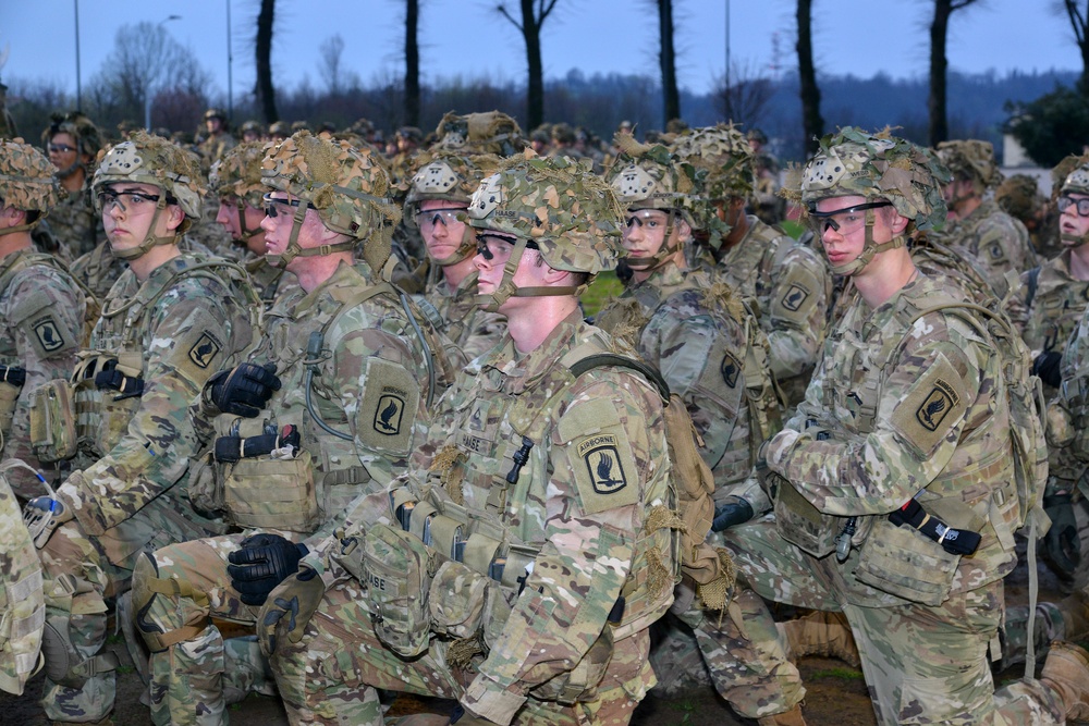 Battalion level PT of Caserma Del Din Vicenza April 4, 2018