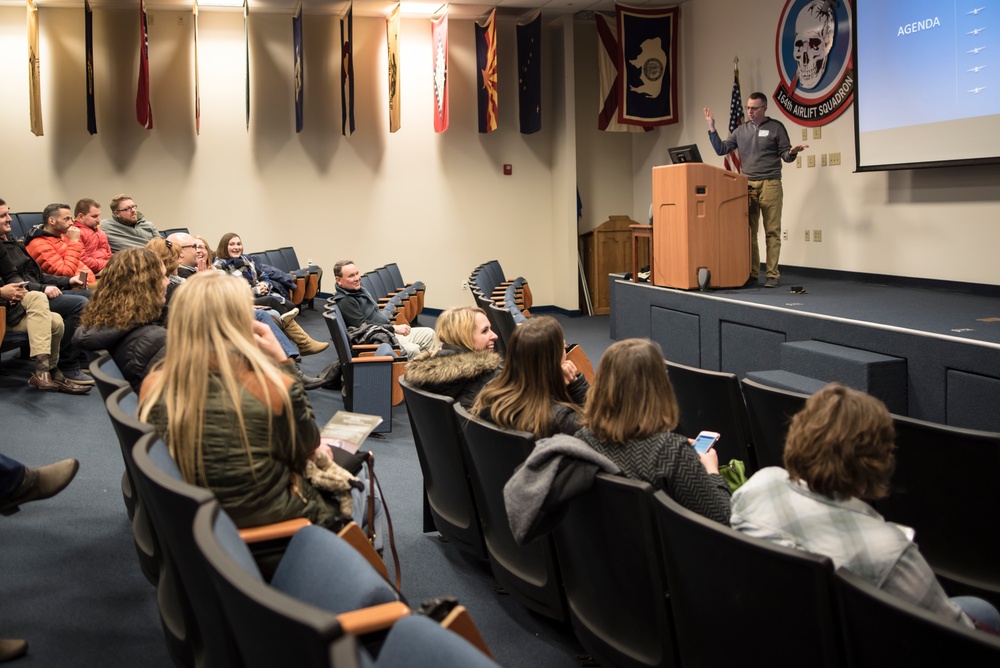 &quot;Leadership Unlimited&quot; group tours 179th, takes C-130H Hercules flight