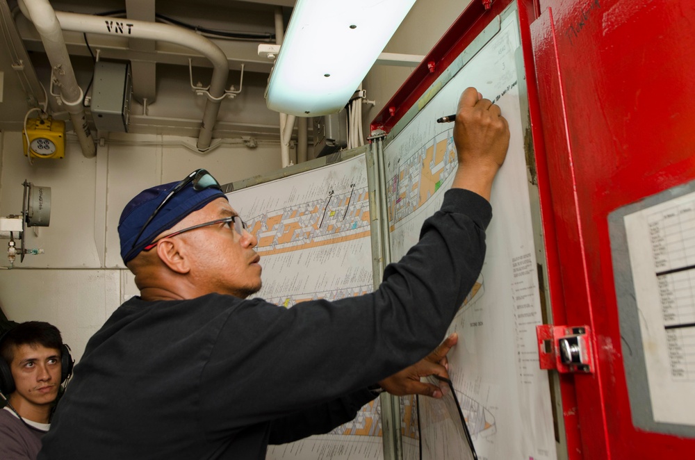 USS Frank Cable (AS 40) Damage Control Drill