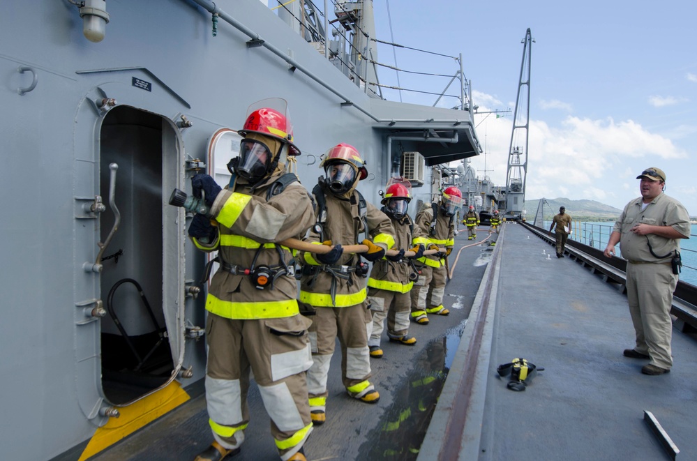 USS Frank Cable (AS 40) Damage Control Drill