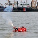 Coast Guard crewmembers train for emergency situations in Bayonne, New Jersey