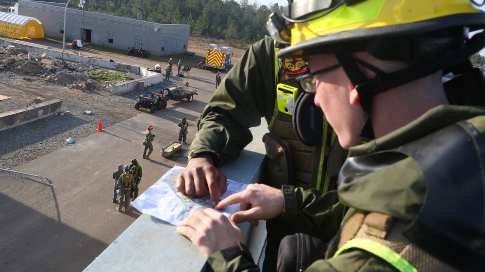 CBIRF responds to simulated earthquake during Exercise Scarlet Response 2018