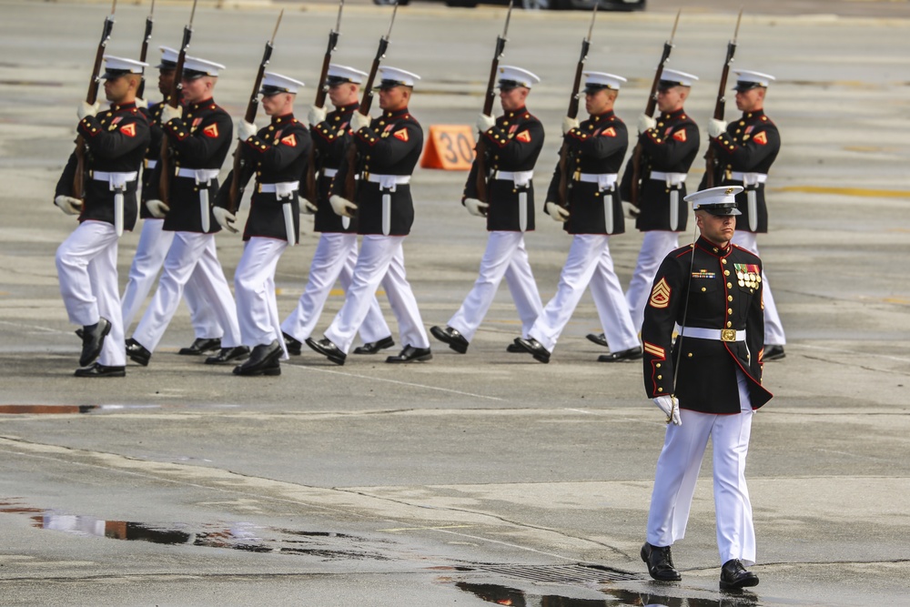 Marine Corps Recruit Depot welcomes the Battle Color Detachment