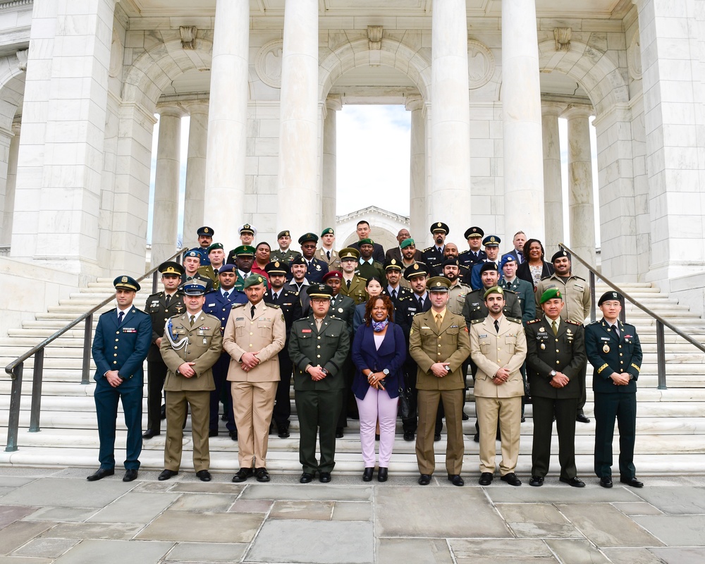 International Military Student Officers group photos and wreath-laying