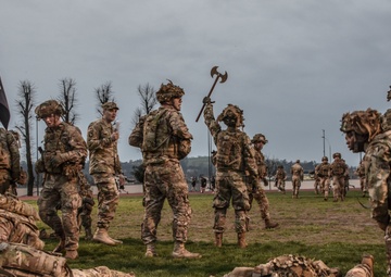 Sky Soldier Brandishes Battle Axe During Special PT Event