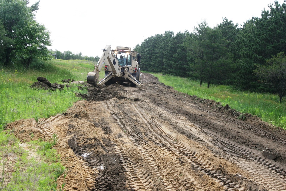766th Brigade Engineer Battalion Soldiers help with troop project in 2015 at Fort McCoy