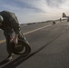 U.S. Marines refuel and hot load F-35s