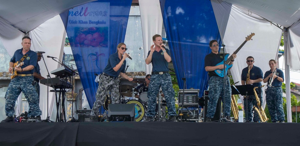 U.S. Pacific Fleet Band performs during Pacific Partnership 2018.