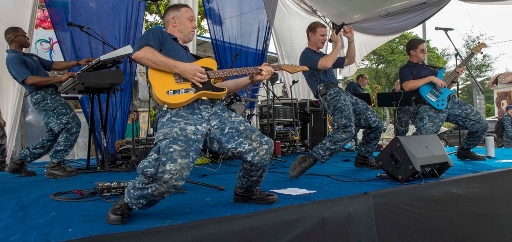 U.S. Pacific Fleet Band performs during Pacific Partnership 2018.