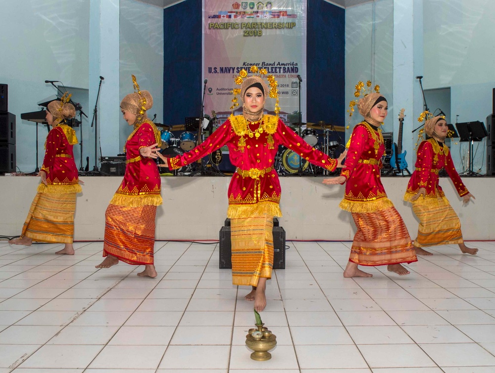 Pacific Fleet Band performs in Bengkulu, Indonesia.