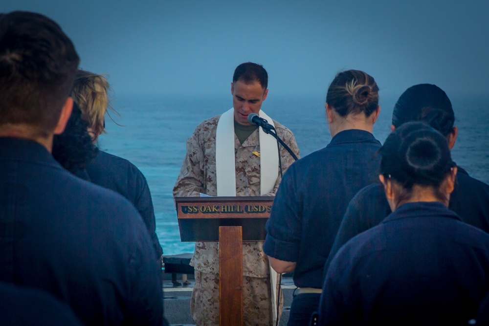 Marines, Sailors celebrate Easter Sunday aboard USS Oak Hill