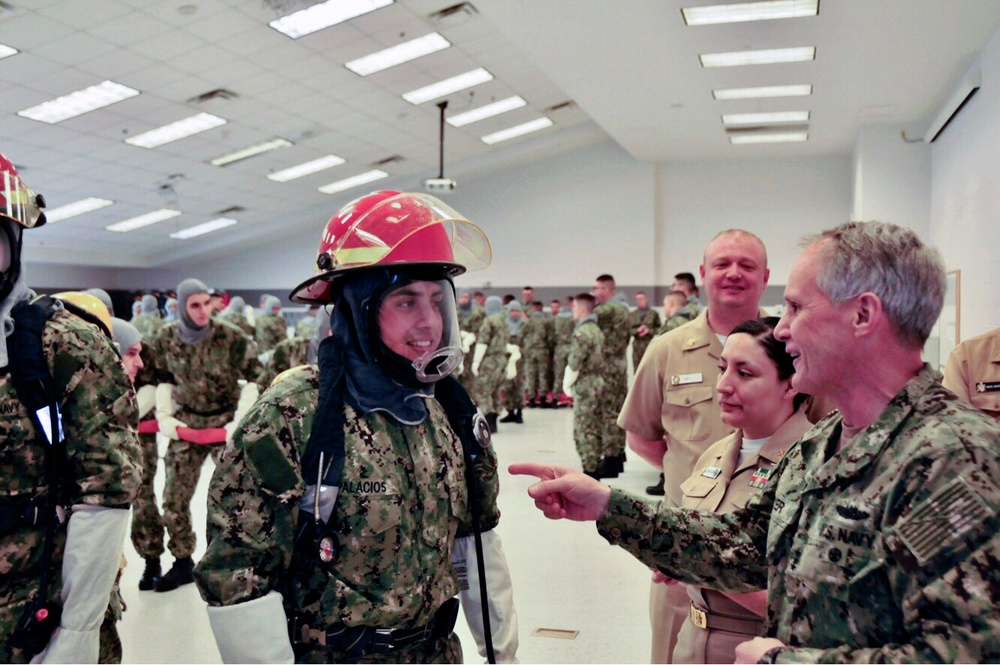 Vice Adm. Sawyer Visits Recruit Training Command