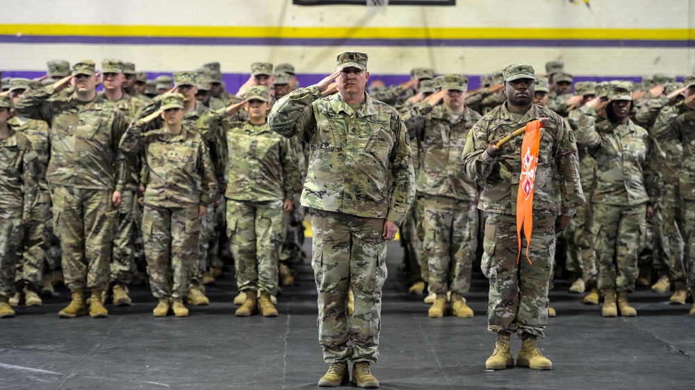 Bravo Company, 151st Expeditionary Signal Battalion deployment ceremony 