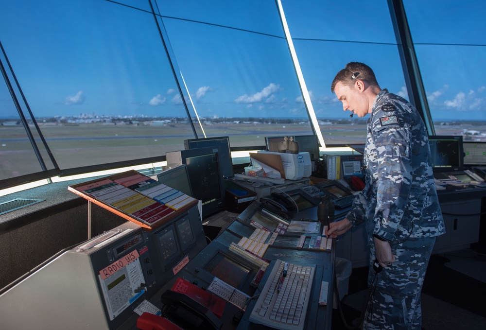 Australian air traffic controllers help launch B-52 at RAAF Darwin