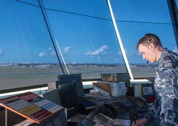 Australian air traffic controllers help launch B-52 at RAAF Darwin